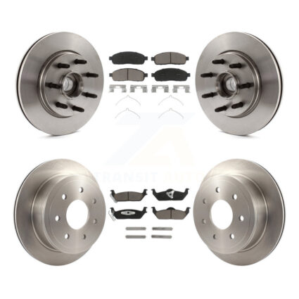Front Rear Disc Brake Rotors And Ceramic Pads Kit For Ford F-150 Lincoln Mark LT RWD K8C-102639