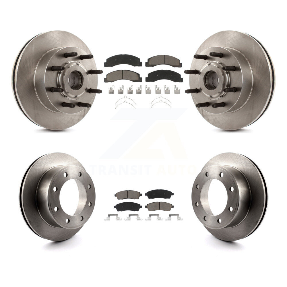 Front Rear Disc Brake Rotors And Ceramic Pads Kit For 2005 Ford Excursion RWD K8C-102650