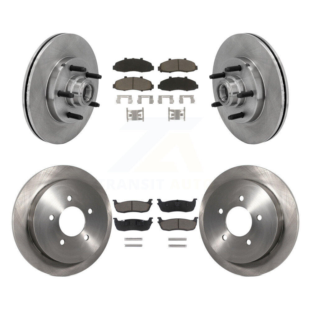 Front Rear Disc Brake Rotors And Ceramic Pads Kit For 2002-2003 Lincoln Blackwood K8C-102664