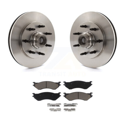 Front Disc Brake Rotors Hub Assembly And Ceramic Pad Kit For Ford F-150 F-250 HD Heritage K8C-102673