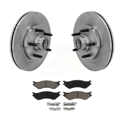 Front Disc Brake Rotors Hub Assembly And Ceramic Pads Kit For Ford F-150 Heritage RWD K8C-102675
