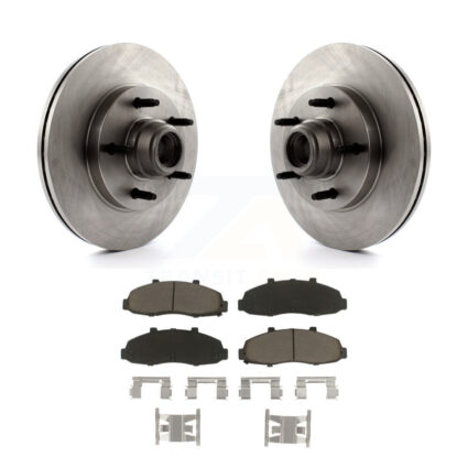 Front Disc Brake Rotors Hub Assembly And Ceramic Pads Kit For Ford F-150 K8C-102676