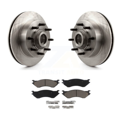 Front Disc Brake Rotors Hub Ceramic Pad Kit For 1999 Dodge Ram 1500 Van With 4000 Lb Axle K8C-102677