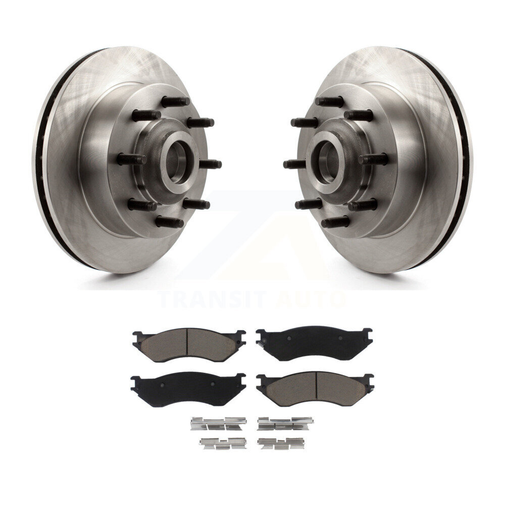 Front Disc Brake Rotors Hub Ceramic Pad Kit For 1999 Dodge Ram 1500 Van With 4000 Lb Axle K8C-102677