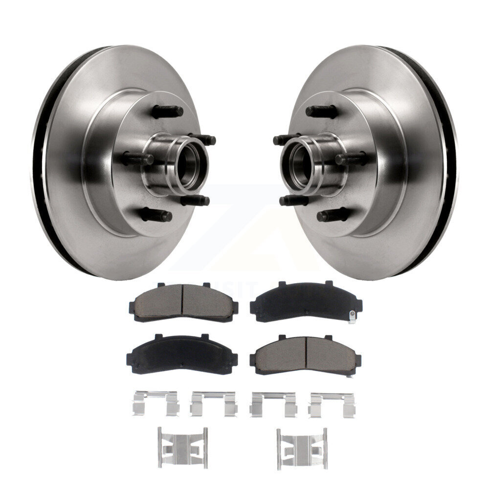 Front Disc Brake Rotors Hub Ceramic Pad Kit For Ford Ranger Mazda B4000 B3000 B2300 B2500 K8C-102682