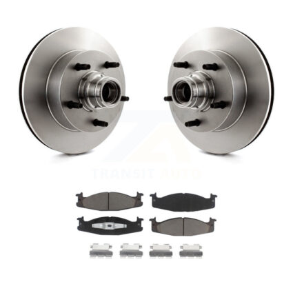 Front Disc Brake Rotor Hub Assembly & Ceramic Pad Kit For Ford E-150 Econoline Club Wagon K8C-102685
