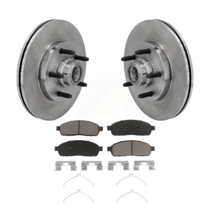 Front Disc Brake Rotors Hub And Ceramic Pad Kit For 2004 Ford F-150 RWD With 5 Lug Wheels K8C-102692