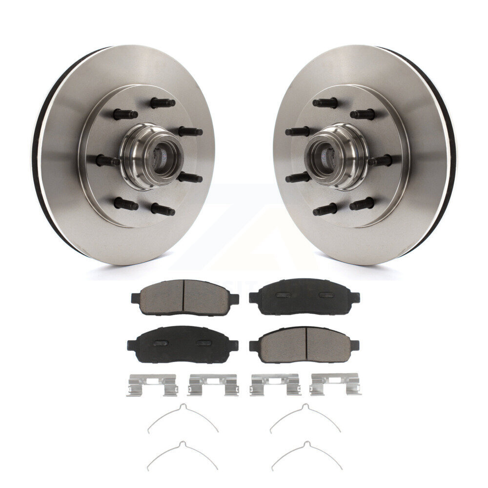 Front Brake Rotor Ceramic Pad Kit For Ford F-150 With 7 Lug Wheels 11th Digit Of Vin Is C K8C-102693