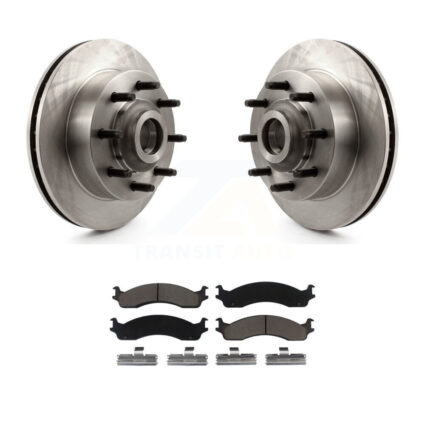 Front Disc Brake Rotors Hub And Ceramic Pads Kit For Dodge Ram 2500 3500 Van B3500 B2500 K8C-102694