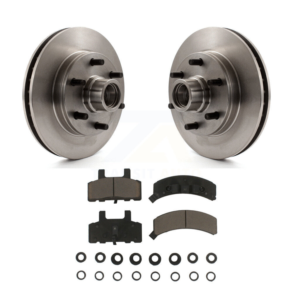 Front Disc Brake Rotors Hub & Ceramic Pad Kit For C2500 Chevrolet GMC Express 2500 Savana K8C-102701