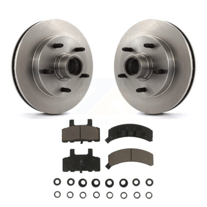 Front Disc Brake Rotors Hub Assembly And Ceramic Pad Kit For 1994-1999 Dodge Ram 1500 RWD K8C-102702