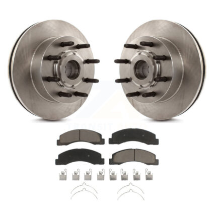 Front Disc Brake Rotors Hub Assembly And Ceramic Pads Kit For 2005 Ford Excursion RWD K8C-102710