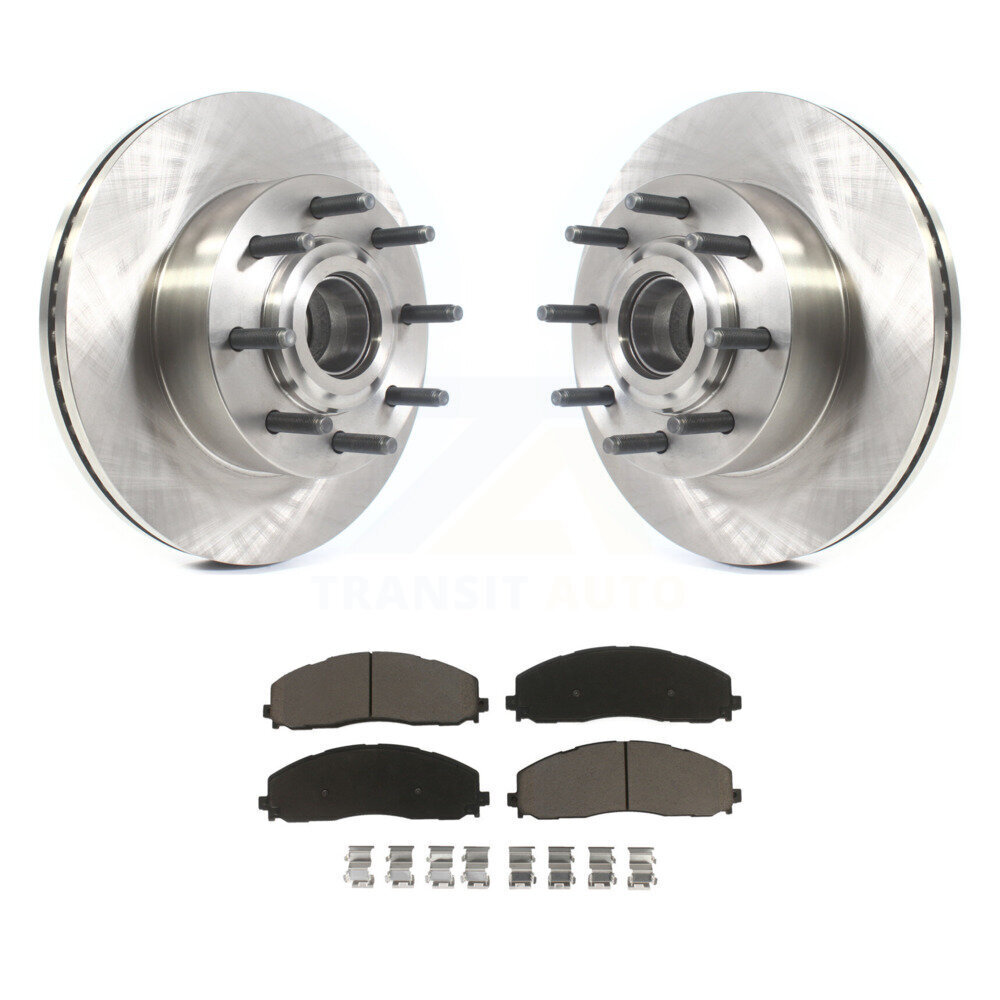 Front Disc Brake Rotors Hub Assembly And Ceramic Pads Kit For Ford F-350 Super Duty F-250 K8C-102715