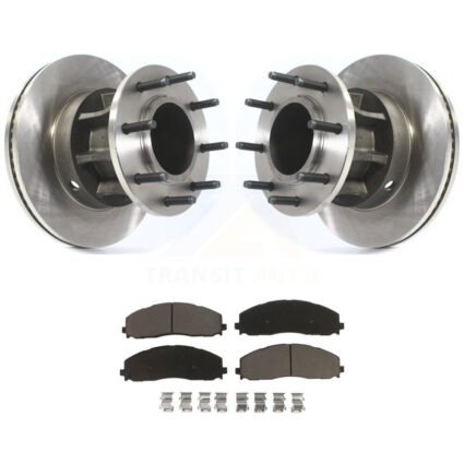 Front Disc Brake Rotor Hub Assembly & Ceramic Pad Kit For Ford F-350 Super Duty F-250 RWD K8C-102716