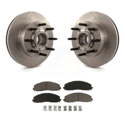 Front Disc Brake Rotors Hub Assembly Ceramic Pad Kit For 2013 Ford F-350 Super Duty F-250 K8C-102717