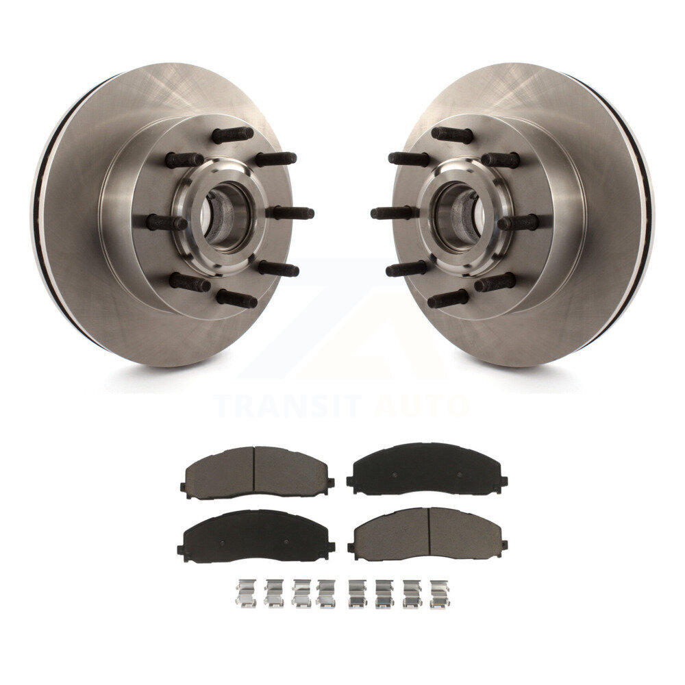 Front Disc Brake Rotors Hub Assembly Ceramic Pad Kit For 2013 Ford F-350 Super Duty F-250 K8C-102717