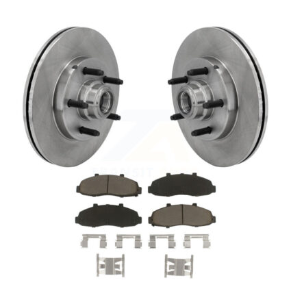 Front Disc Brake Rotors Hub Assembly And Ceramic Pads Kit For 2002-2003 Lincoln Blackwood K8C-102719