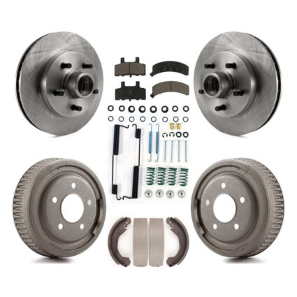 Front Rear Disc Brake Rotors Hub Assembly Ceramic Pads And Drum Kit (7Pc) For GMC Yukon K8C-102724