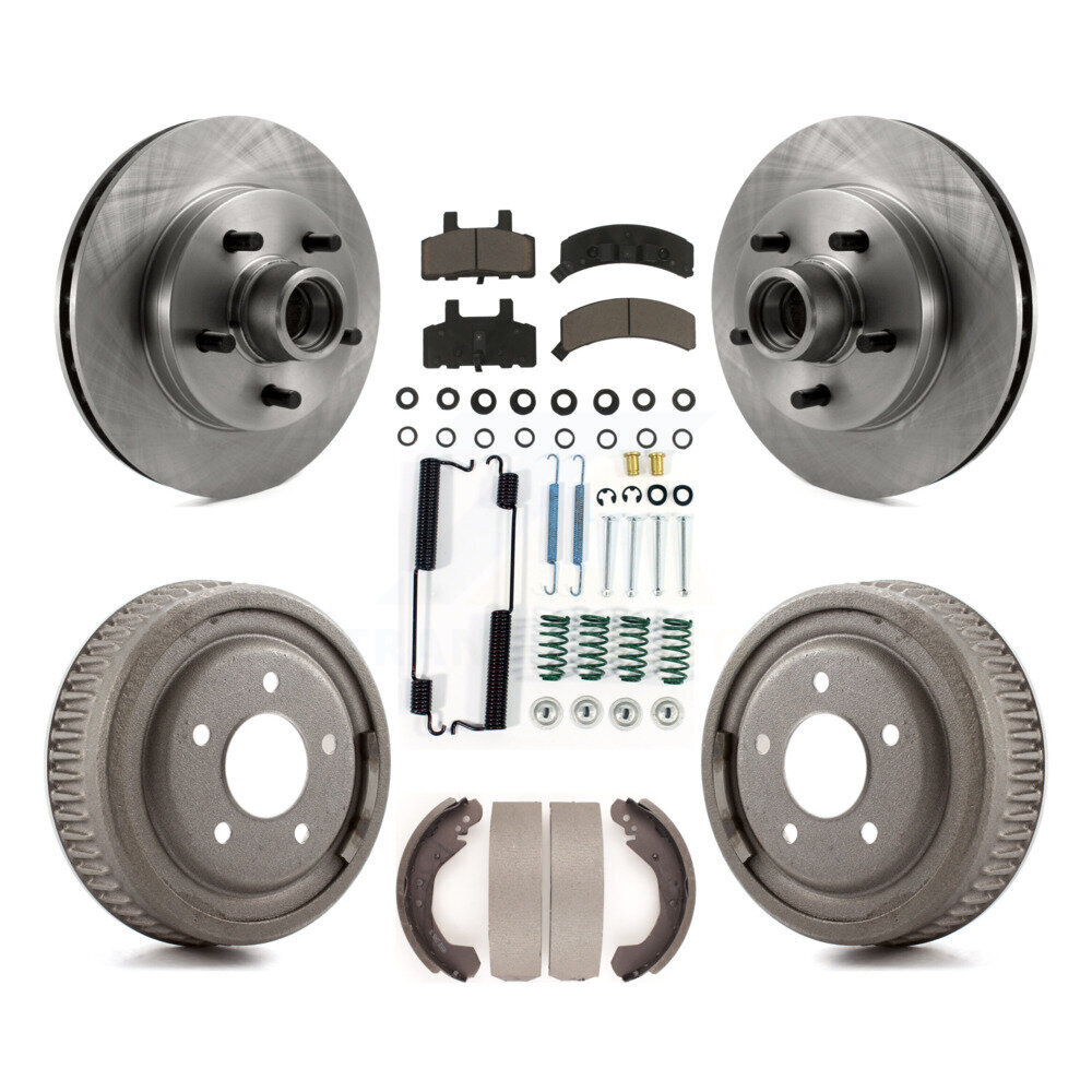 Front Rear Disc Brake Rotors Hub Assembly Ceramic Pads And Drum Kit (7Pc) For GMC Yukon K8C-102724