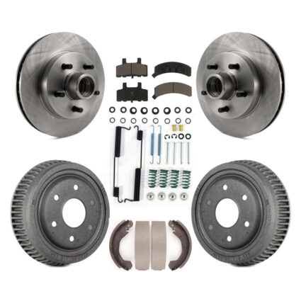 Front Rear Disc Brake Rotor Hub Assembly Ceramic Pad And Drum Kit (7Pc) For GMC Yukon RWD K8C-102725