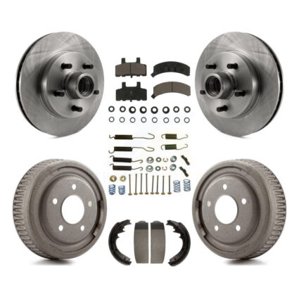Front Rear Brake Rotor Ceramic Pad Drum Kit (7Pc) For 95-97 GMC Yukon RWD with GAS engine K8C-102727
