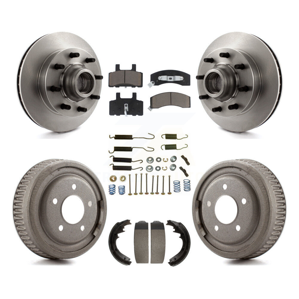 Front Rear Brake Rotors Ceramic Pad & Drum Kit (7Pc) For GMC Yukon RWD with DIESEL engine K8C-102728
