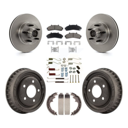 Front Rear Brake Rotor Ceramic Pad & Drum Kit (7Pc) For Ford Ranger With 9″ Diameter K8C-102747