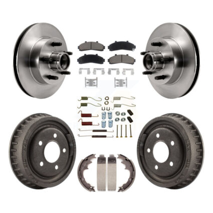 Front Rear Brake Rotor Ceramic Pad Drum Kit (7Pc) For Ford Ranger Mazda B4000 B3000 B2500 K8C-102749