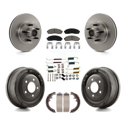 Front Rear Brake Rotors Ceramic Pad Drum Kit (7Pc) For Ford Ranger With 10″ Diameter K8C-102750