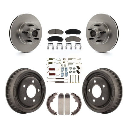Front Rear Brake Rotor Ceramic Pad & Drum Kit (7Pc) For Ford Ranger With 9″ Diameter K8C-102751
