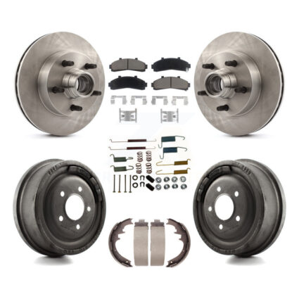 Front Rear Brake Rotors Ceramic Pad Drum Kit (7Pc) For Mazda B4000 With 10″ Diameter K8C-102752