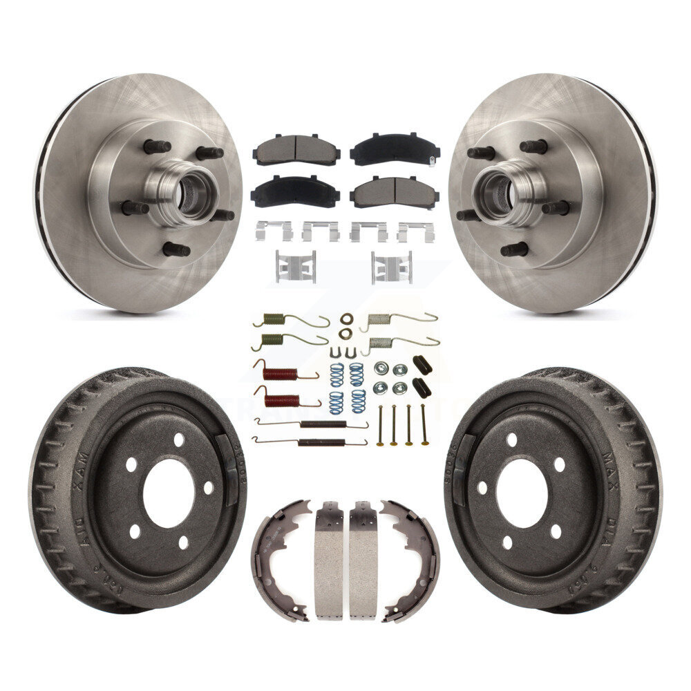 Front Rear Brake Rotor Ceramic Pad & Drum Kit (7Pc) For Mazda B4000 With 9" Diameter K8C-102753