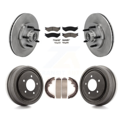 Front Rear Disc Brake Rotor Hub Assembly Ceramic Pad And Drum Kit For 1999 Ford F-150 RWD K8C-102760