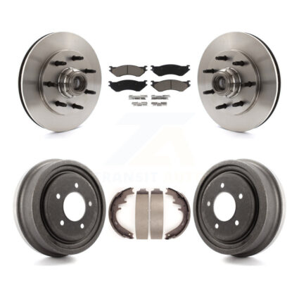 Front Rear Disc Brake Rotor Hub Assembly Ceramic Pad And Drum Kit For 1999 Ford F-150 RWD K8C-102761
