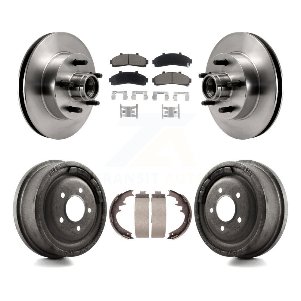 Front Rear Disc Brake Rotors Ceramic Pad Drum Kit For Ford Ranger Mazda B4000 B3000 B2500 K8C-102763