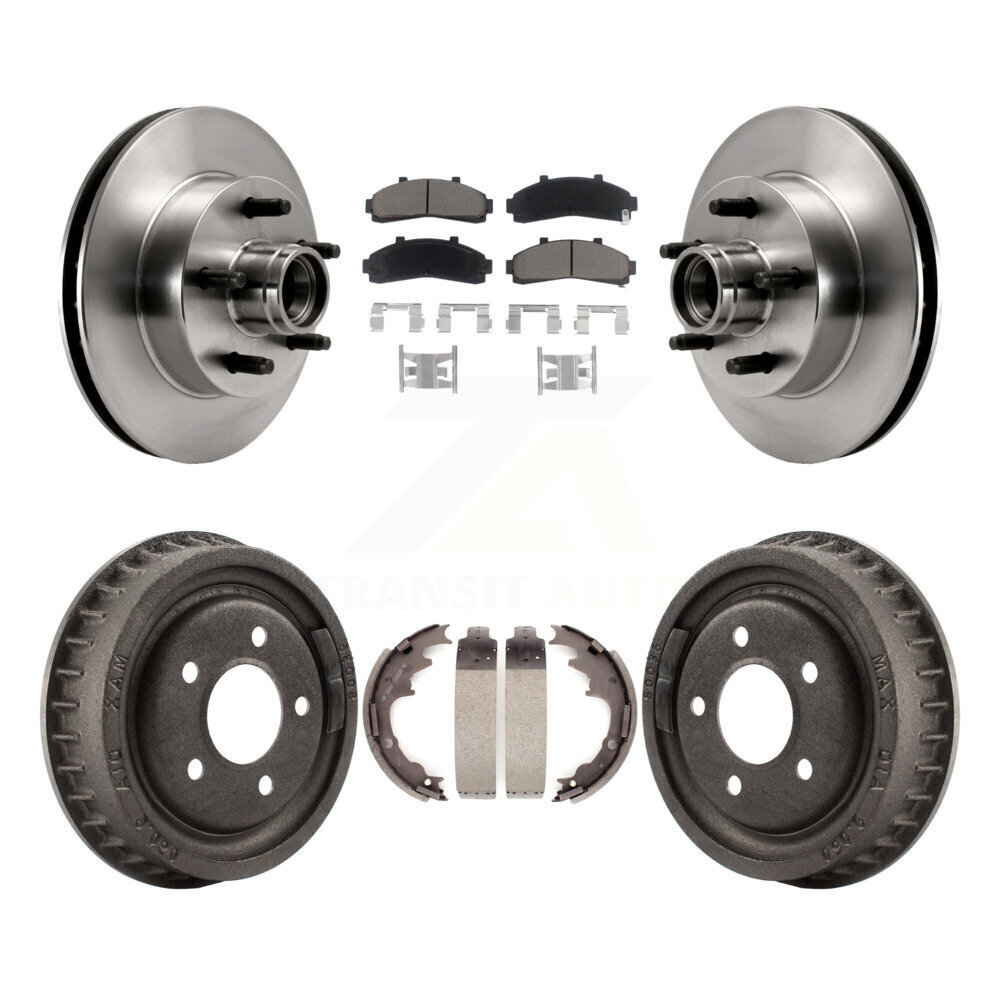 Front Rear Disc Brake Rotors Ceramic Pad Drum Kit For Ford Ranger Mazda B4000 B3000 B2500 K8C-102765