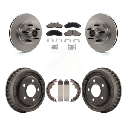 Front Rear Disc Brake Rotors Ceramic Pad & Drum Kit For Ford Ranger With 9″ Diameter K8C-102766