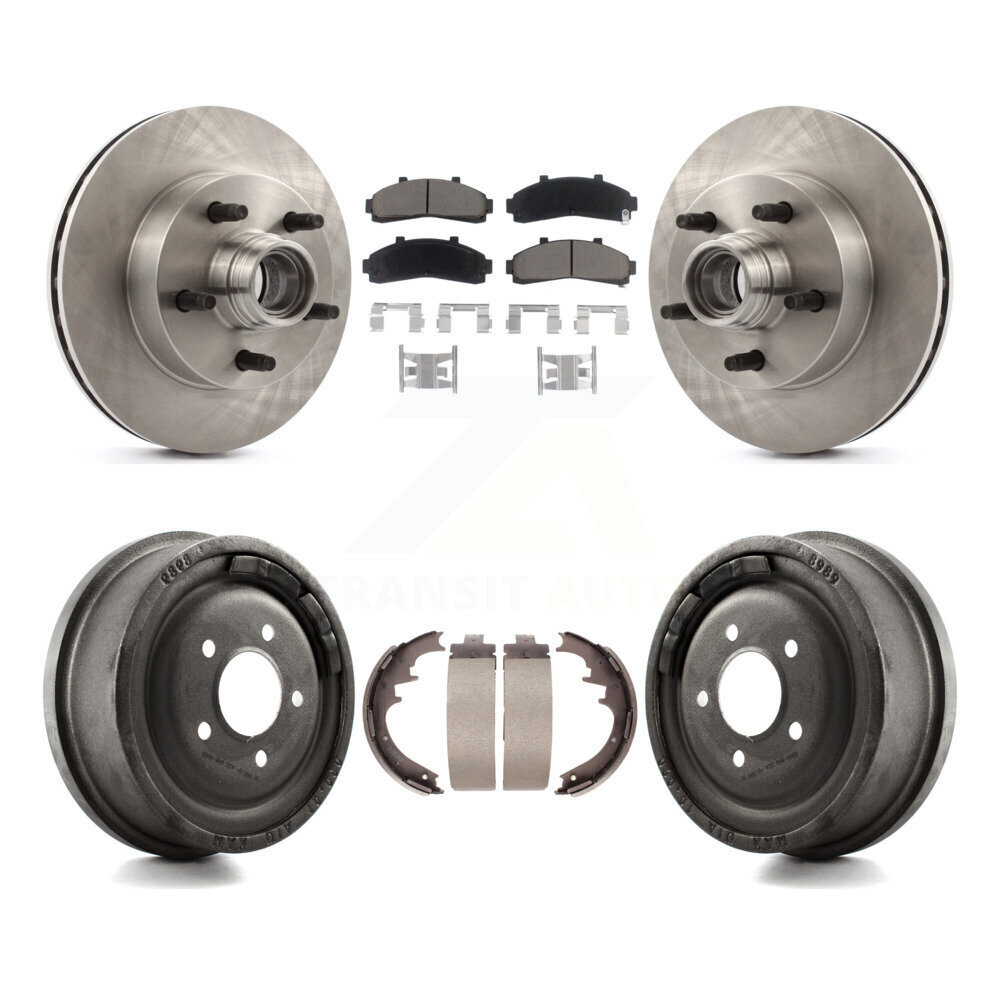 Front Rear Brake Rotors Ceramic Pad Drum Kit For 98-99 Mazda B4000 With 10" Diameter K8C-102767