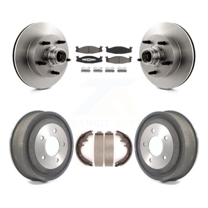 Front Rear Disc Brake Rotors Hub Ceramic Pad Drum Kit For Ford E-150 Econoline Club Wagon K8C-102769