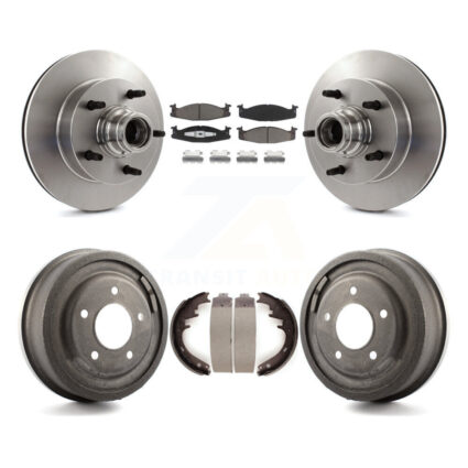 Front Rear Disc Brake Rotor Ceramic Pad Drum Kit For 1994-1996 Ford F-150 E-150 Econoline K8C-102770