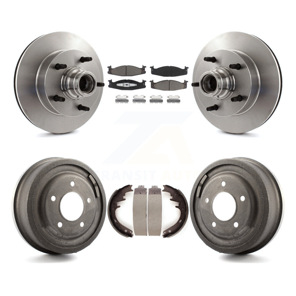 Front Rear Disc Brake Rotor Ceramic Pad Drum Kit For 1994-1996 Ford F-150 E-150 Econoline K8C-102770