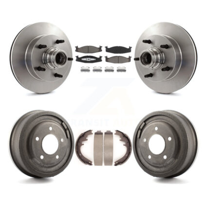 Front Rear Brake Rotors Ceramic Pad & Drum Kit For 97-99 Ford E-150 Econoline 2-Wheel ABS K8C-102771