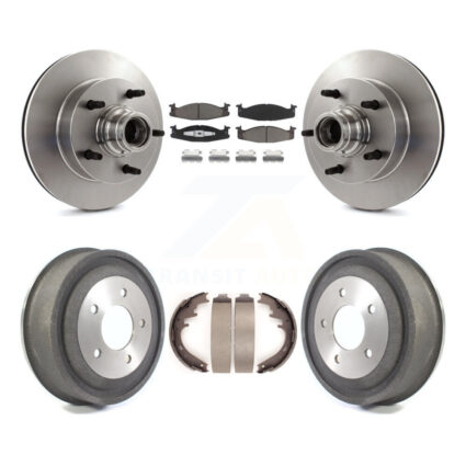 Front Rear Brake Rotors Ceramic Pad & Drum Kit For 00-01 Ford E-150 Econoline 2-Wheel ABS K8C-102773