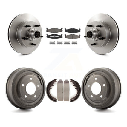Front Rear Brake Rotor Ceramic Pad Drum Kit For 1994-1996 Ford E-150 Econoline Club Wagon K8C-102774