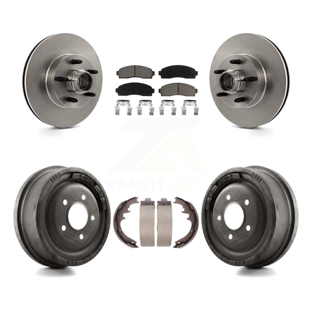 Front Rear Brake Rotors Ceramic Pad Drum Kit For 06-09 Ford Ranger With 10" Diameter K8C-102789