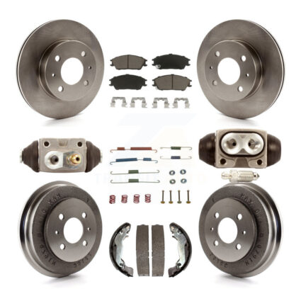 Front Rear Disc Brake Rotors Ceramic Pads And Drum Kit (9Pc) For 2003-2005 Hyundai Accent K8C-102792