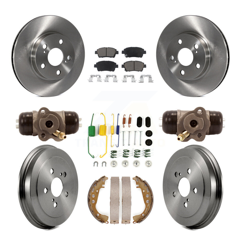 Front Rear Disc Brake Rotors Ceramic Pads And Drum Kit (9Pc) For 2008 Toyota Prius K8C-102799
