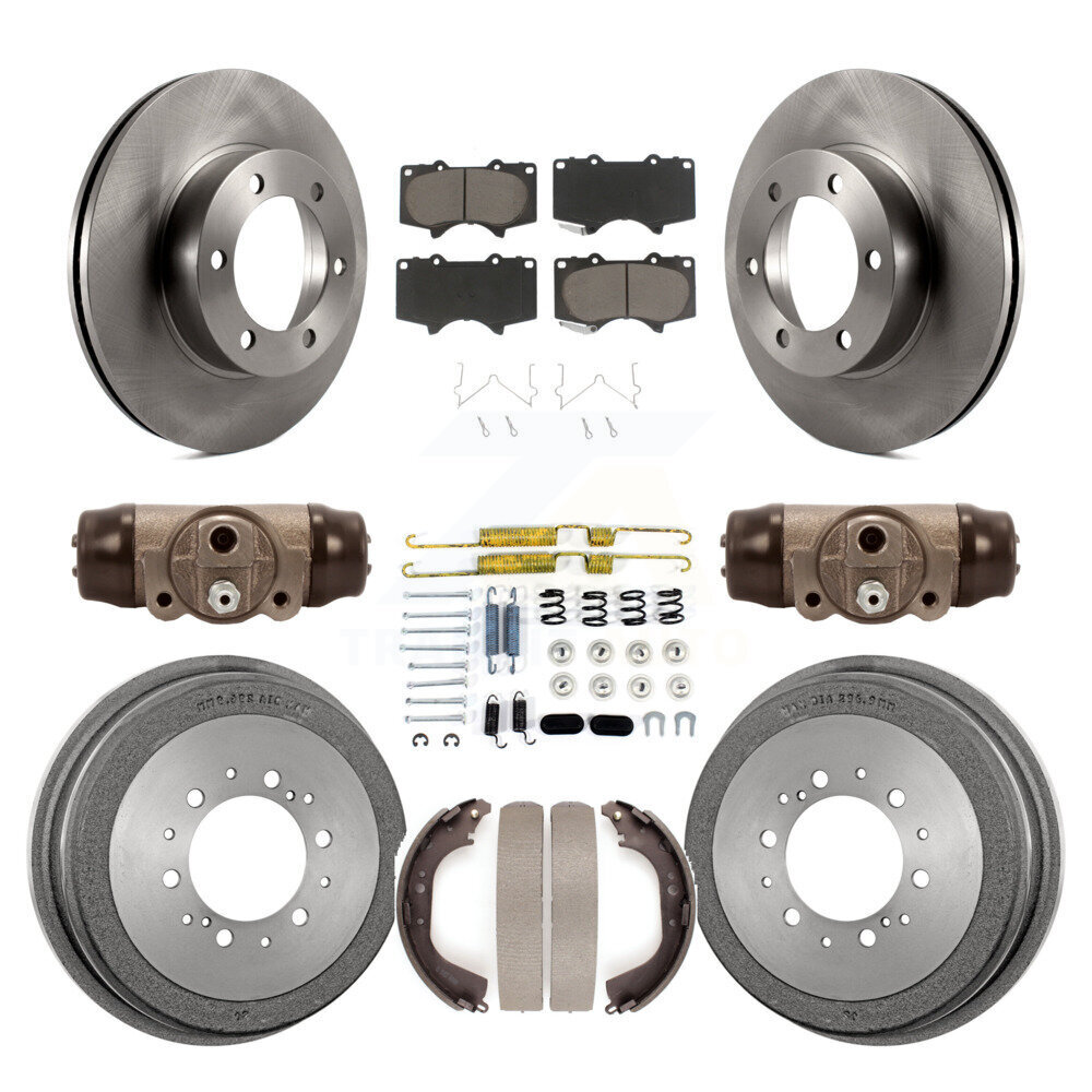 Front Rear Disc Brake Rotors Ceramic Pads And Drum Kit (9Pc) For Toyota Tundra K8C-102801