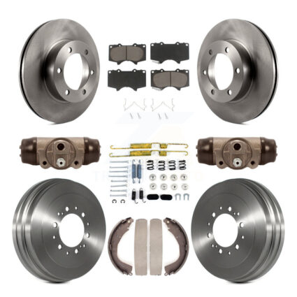 Front Rear Disc Brake Rotors Ceramic Pads And Drum Kit (9Pc) For 2004-2006 Toyota Tundra K8C-102802
