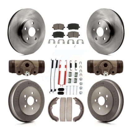 Front Rear Disc Brake Rotor Ceramic Pad And Drum Kit (9Pc) For Toyota Matrix Pontiac Vibe K8C-102805